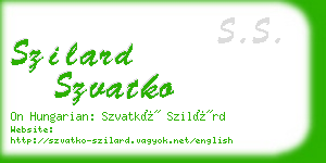 szilard szvatko business card